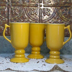 Vintage Hall China footed Irish coffee mug, 1950s, sold as a set of 3.